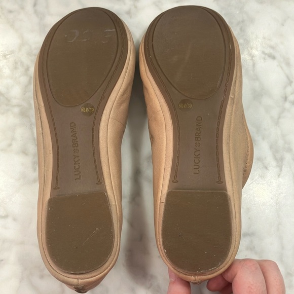Lucky Brand Women's light tan Ballet Flats rounded toe leather size 8.5 - Picture 2 of 15